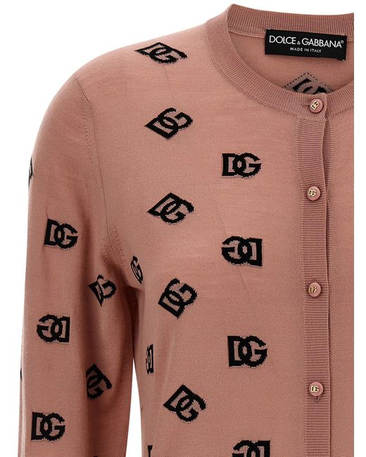 Cárdigan con logo estampado Dolce & Gabbana de color Pink