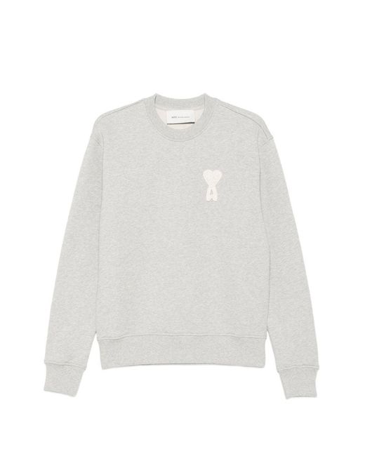 AMI White Ami De Coeur Cotton Sweatshirt