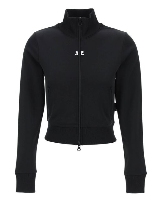 Courreges Interlock Jersey Track Jacket Voor Atletiek in het Black