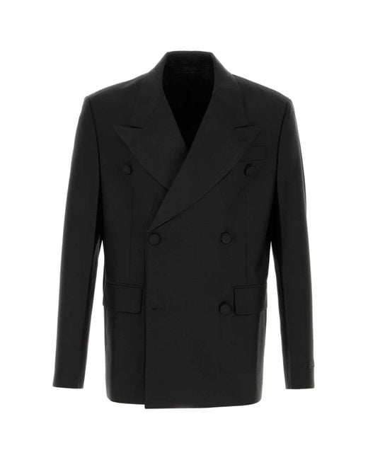 Prada Black Mohair Blend Blazer for men