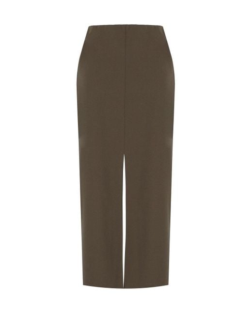 Harris Wharf London Green Ebony Midi Skirt