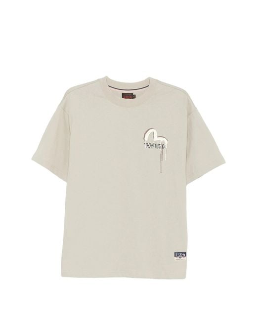 Evisu White Ht Graffiti Printed Ss Tee
