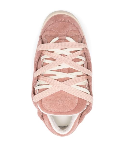 Santha Pink Panelled Padded Leather Sneakers for men