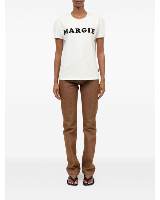 MM6 by Maison Margiela White Logo Cotton T Shirt