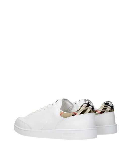 Burberry White Sneakers/Sand Leather