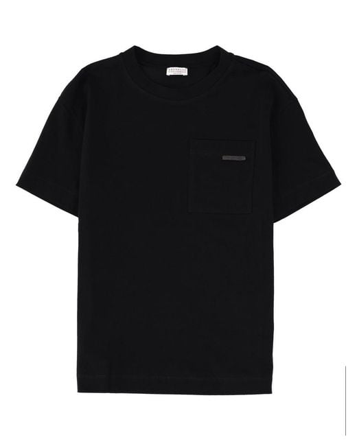 Brunello Cucinelli Black T-Shirt With Pocket