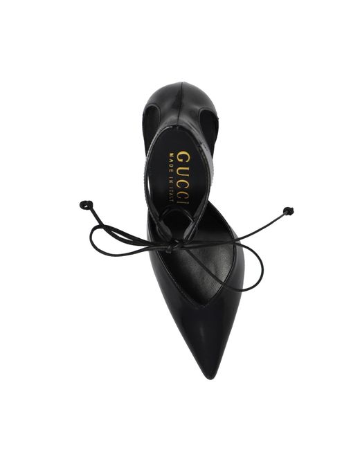 Gucci Black Patent Leather Pointy-Toe Pumps