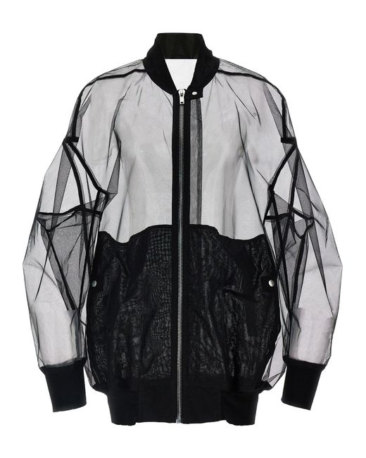 Rick Owens Black 'Jumbo Flight' Bomber Jacket