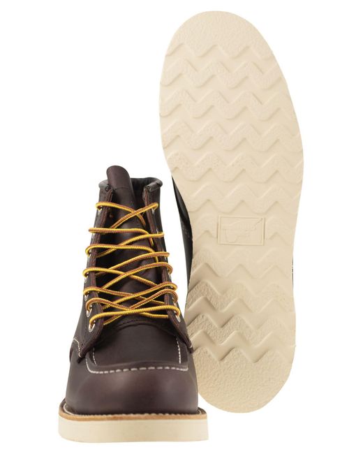 Red Wing Brown Wing Classic Moc Leather Boot With Laces