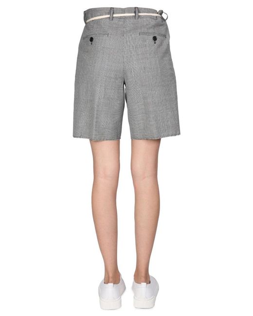 Aspesi Gray Stretch Flannel Bermuda Shorts for men