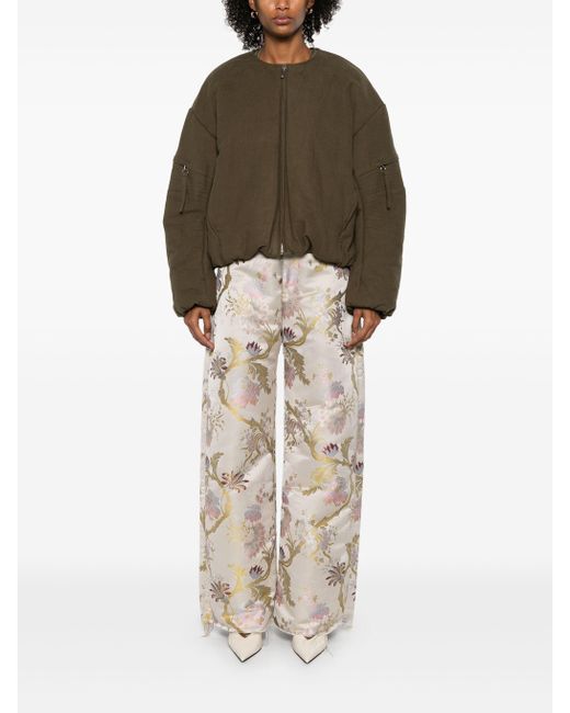 Helmut Lang Green Cocoon Bomber Jacket