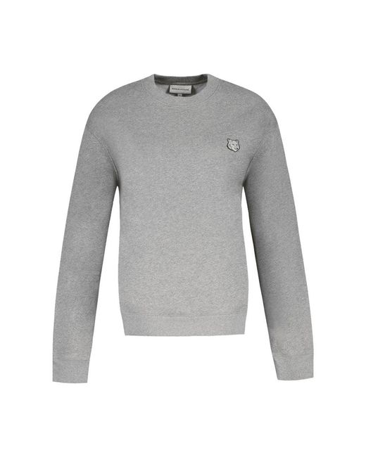Maison Kitsuné Fox Head Patch Comfort Sweatshirt Katoen Grijs in het Gray