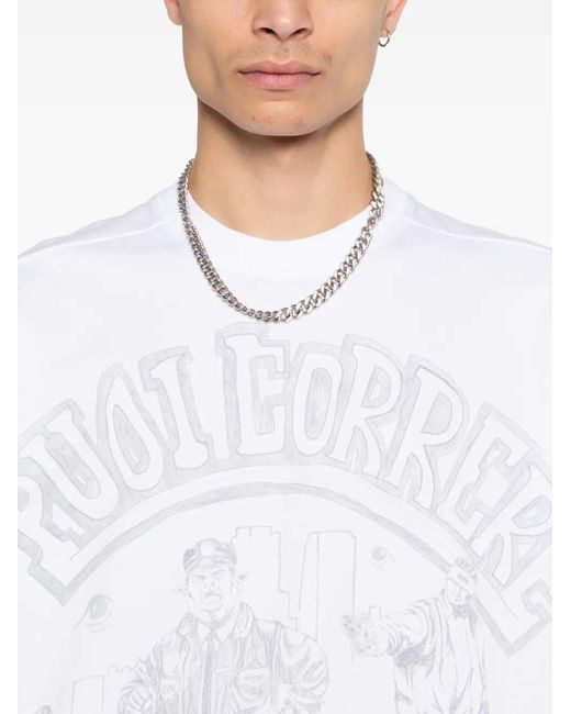 PDF White Graphic T Shirt