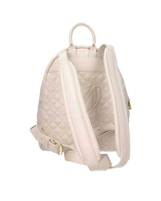 Love Moschino Natural Zaini E Marsupi Donna Poliuretano/Avorio