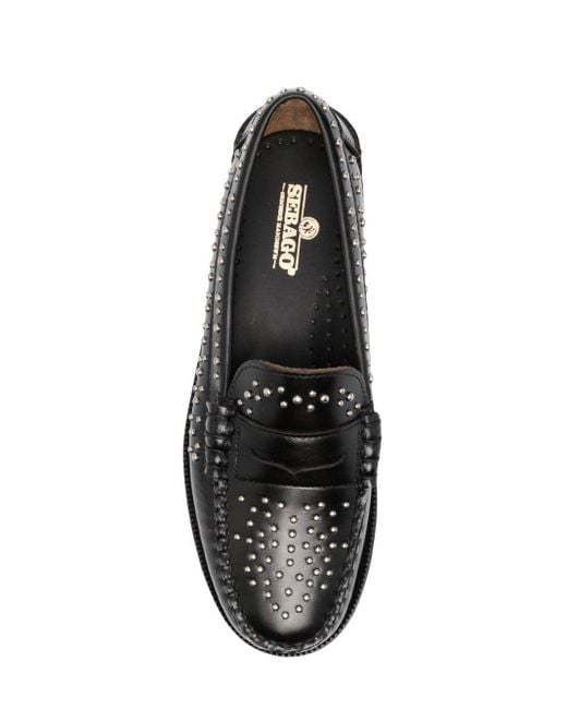 Dan Studs Mocos de cuero negro Sebago de color Black