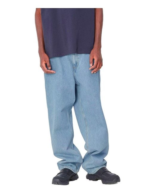 Carhartt Blue Single Knee Stone Bleached Jeans for men
