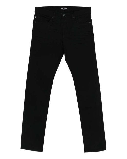Vaqueros Con Parche Del Logo Tom Ford de hombre de color Black