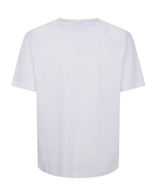 Paul Smith White T-Shirt mit Blumen-Print