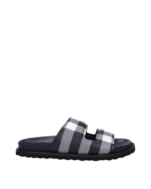 Burberry Blue Ciabatte E Zoccoli Uomo Tessuto Nero/Avorio for men