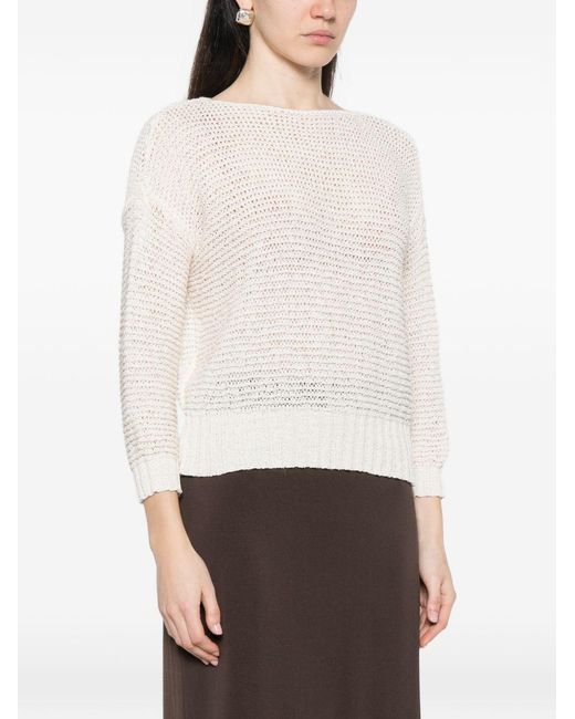 Base London White Cotton Blend Sweater