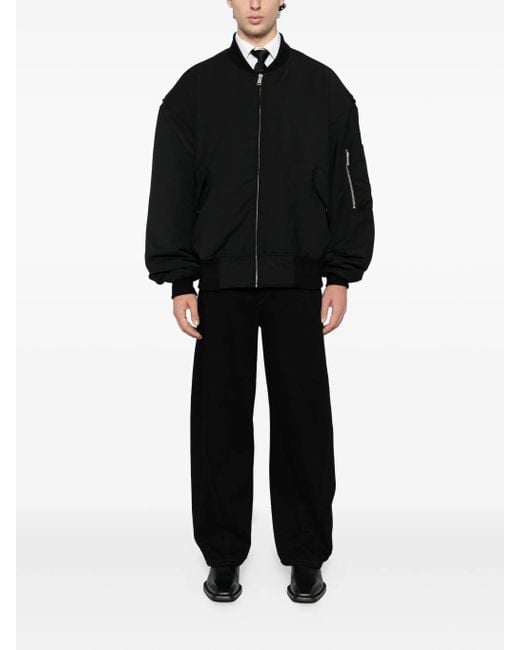 Entire studios Black Broad Bomber Wool Wool
