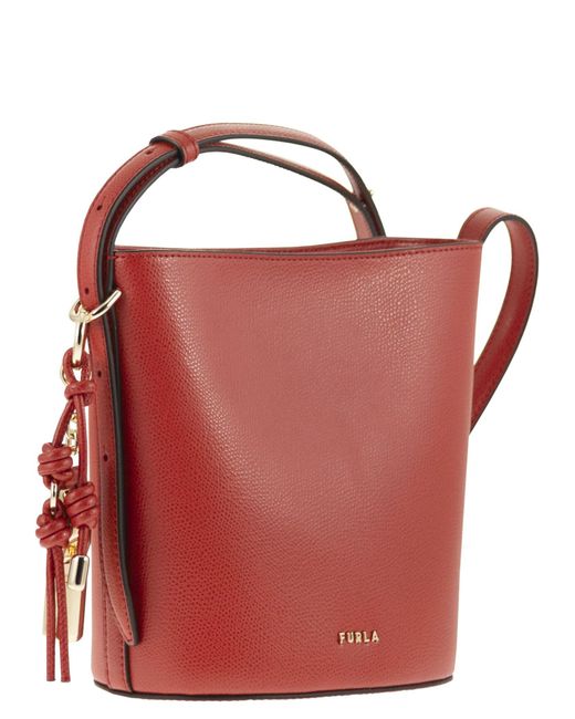 Furla Red Roxie Mini Bucket Bag