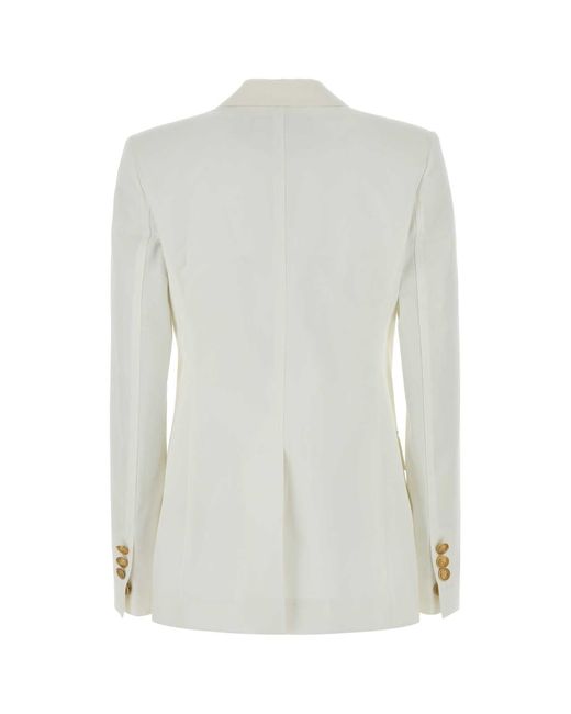 DSquared² White Solid Notched Lapel Jacket