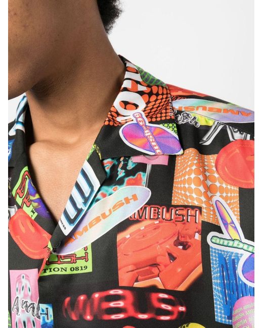 Ambush Multicolor Graphic Print Cuban Collar Shirt for men