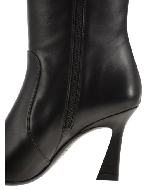 Stuart Weitzman Black Vinnie Lederstiefel