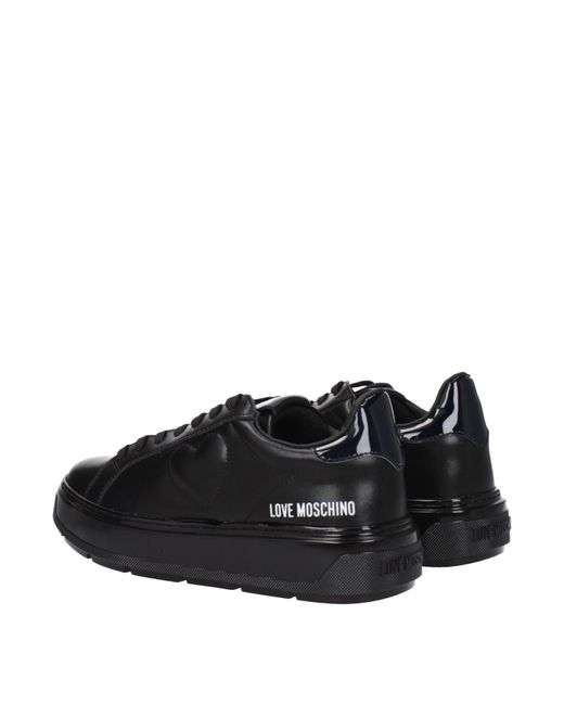 Love Moschino Black Sneakers Donna Pelle Nero