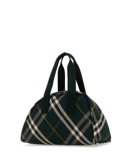 Burberry Black Printed Nylon Shield Travel Bag for men