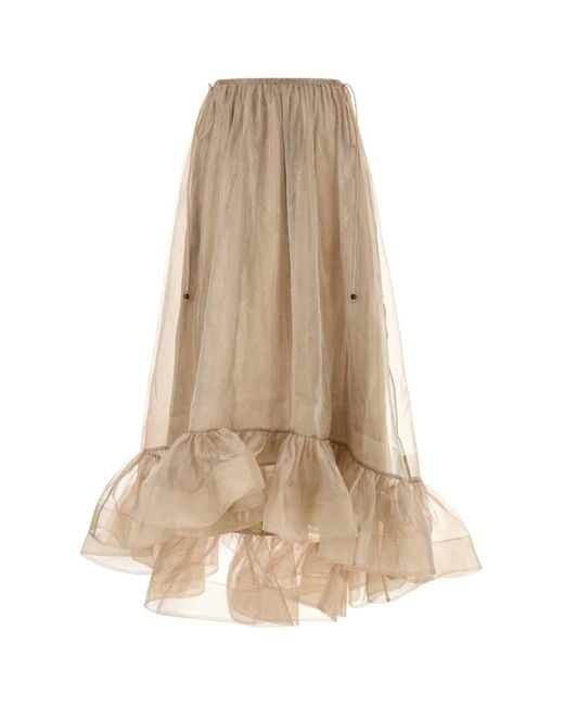Zimmermann Natural Cappuccino Organza Dawning Skirt