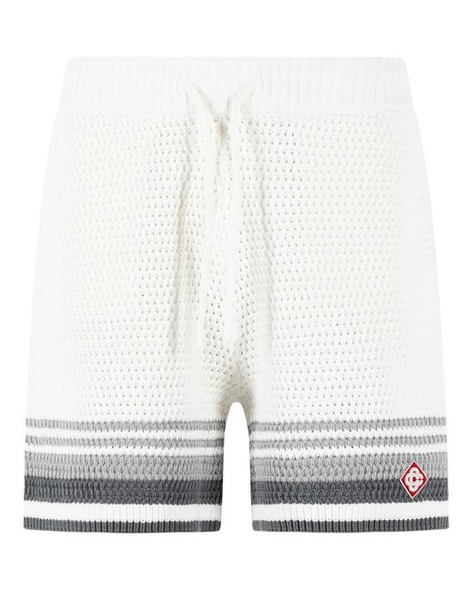 Casablanca White Cotton Bermuda Shorts for men