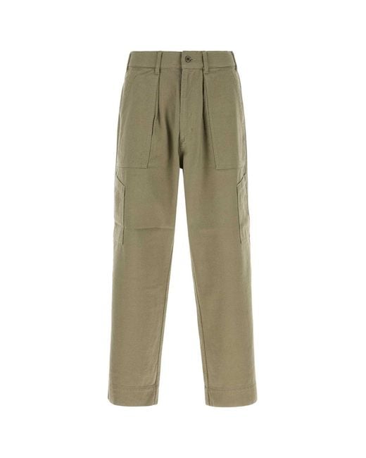 Nanamica Green Silk Nep Cotton Twill Deck Pants for men