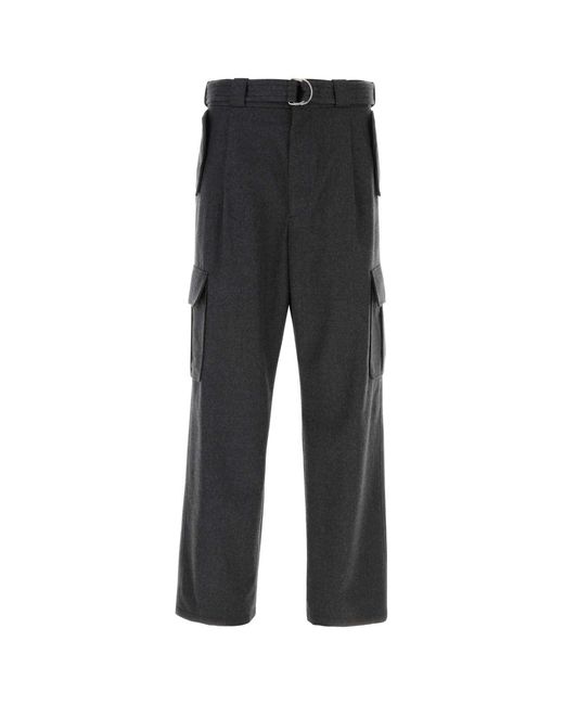 Prada Black Graphite Wool Cargo Pant for men
