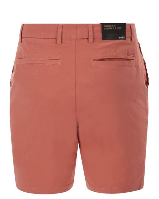 Boss Red Stretch Cotton Chino Shorts for men