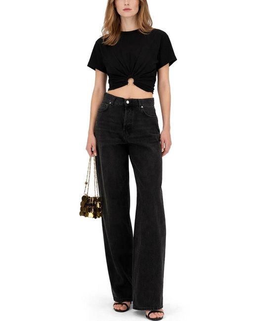 Rabanne Black T-Shirt Cropped
