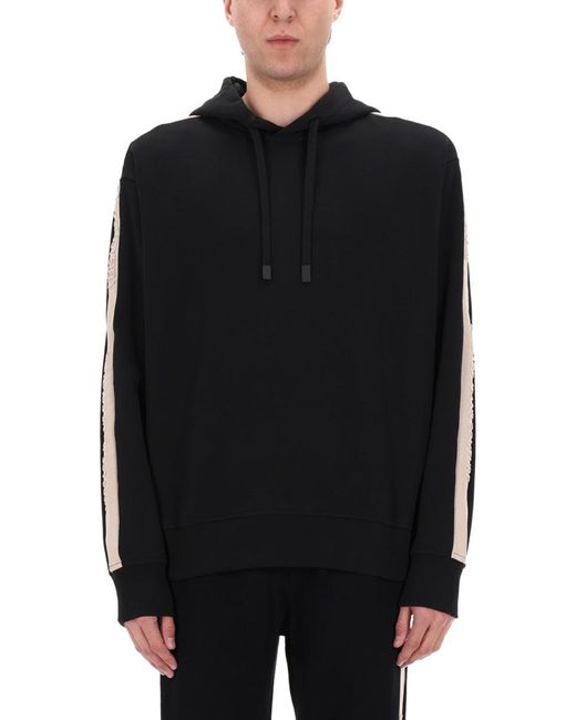 Versace Jeans Couture Black Felpa Con Logo E Cappuccio for men