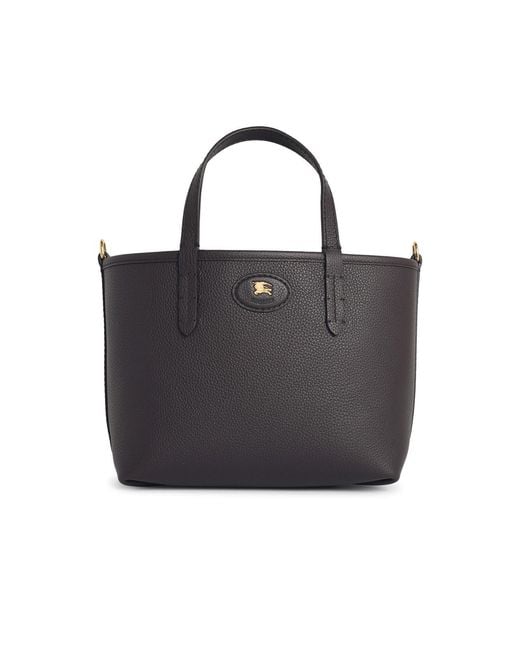 Burberry Black 'Tote Bloomsbury' 'Peat' Mini Reversible Leather Bag