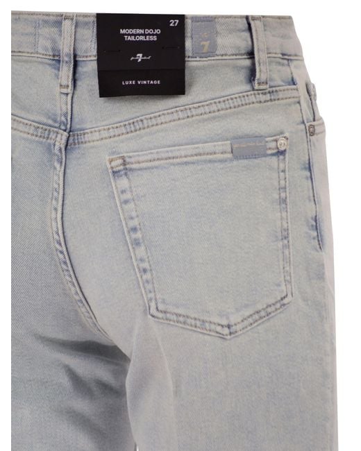 7 For All Mankind Gray Modern Dojo Tailorless Flare Luxe Vintage Denim Jeans