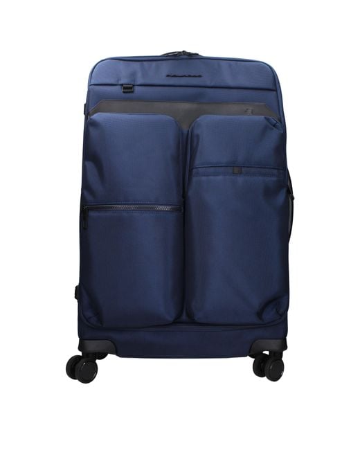 Piquadro Blue Trolley Fabric