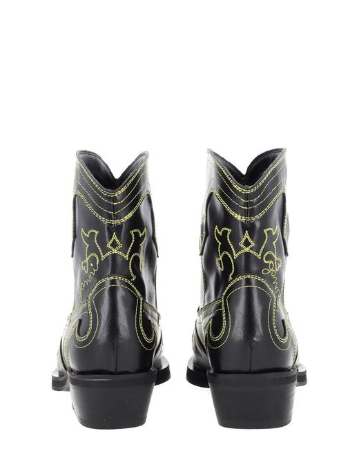 Ganni Black Low Shaft Boot Polyurethane