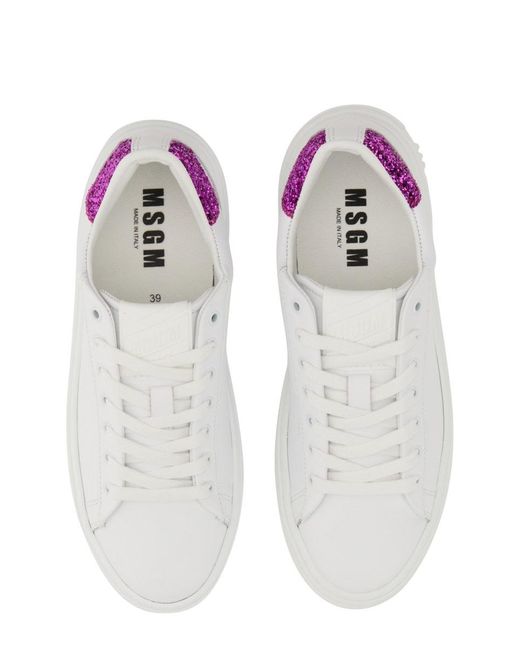 MSGM White Iconic Cupsole Sneaker