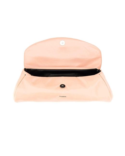 Jil Sander Pink Big Leather Shoulder Handbag