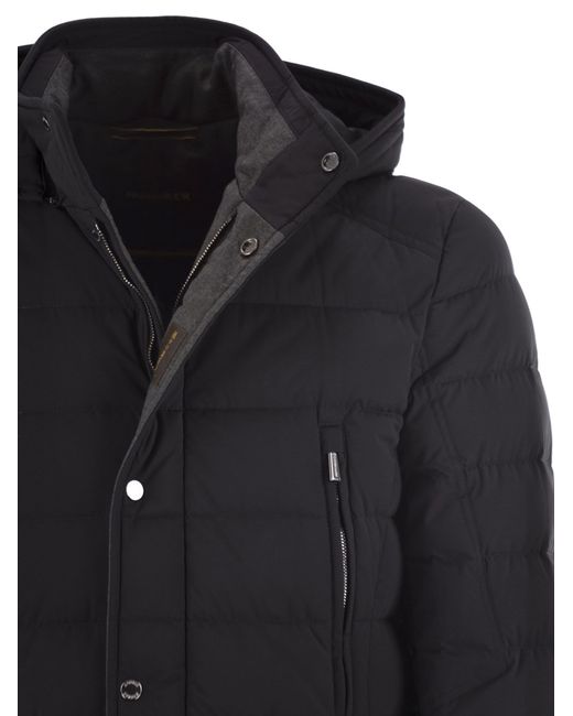 Moorer Craig Hooded Down Jacket in het Black voor heren