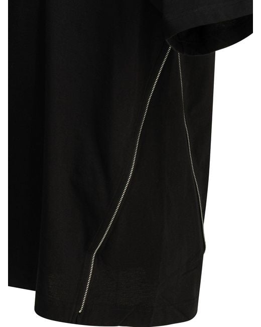 Comme des Garçons Black Crew Neck T Shirt With Zipper Detail