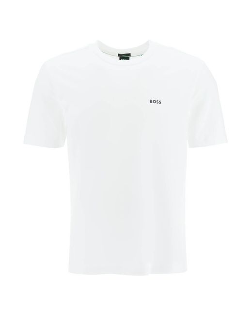 Boss Stretch Cotton T -shirt in het White voor heren