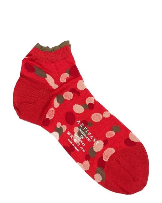 Antipast Red Pois Short Socks