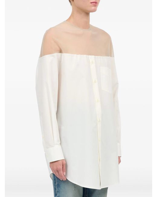 MM6 by Maison Margiela White Long Sleeved Top