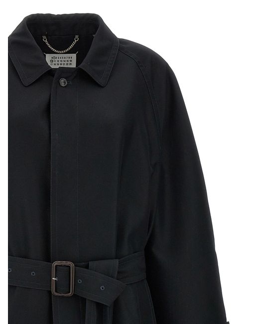 Maison Margiela Long Single Breasted Trench Coat in het Black voor heren